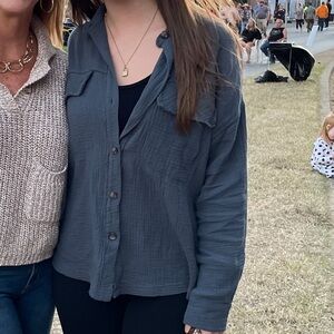 Blue Button-Up Shirt